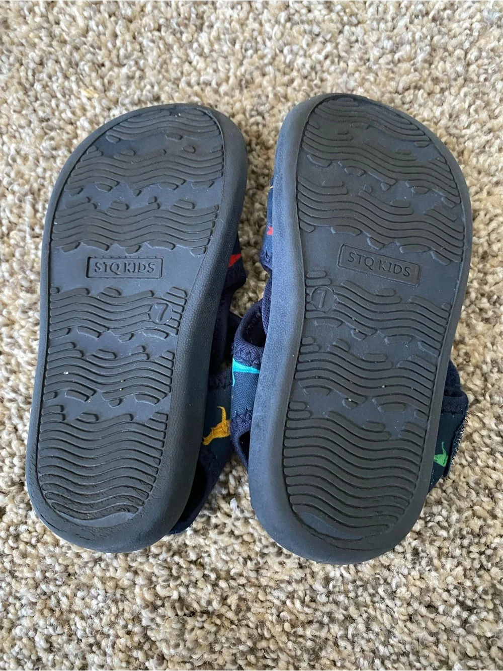 Navy Dinosaur Water Shoes for Kids - Size 7